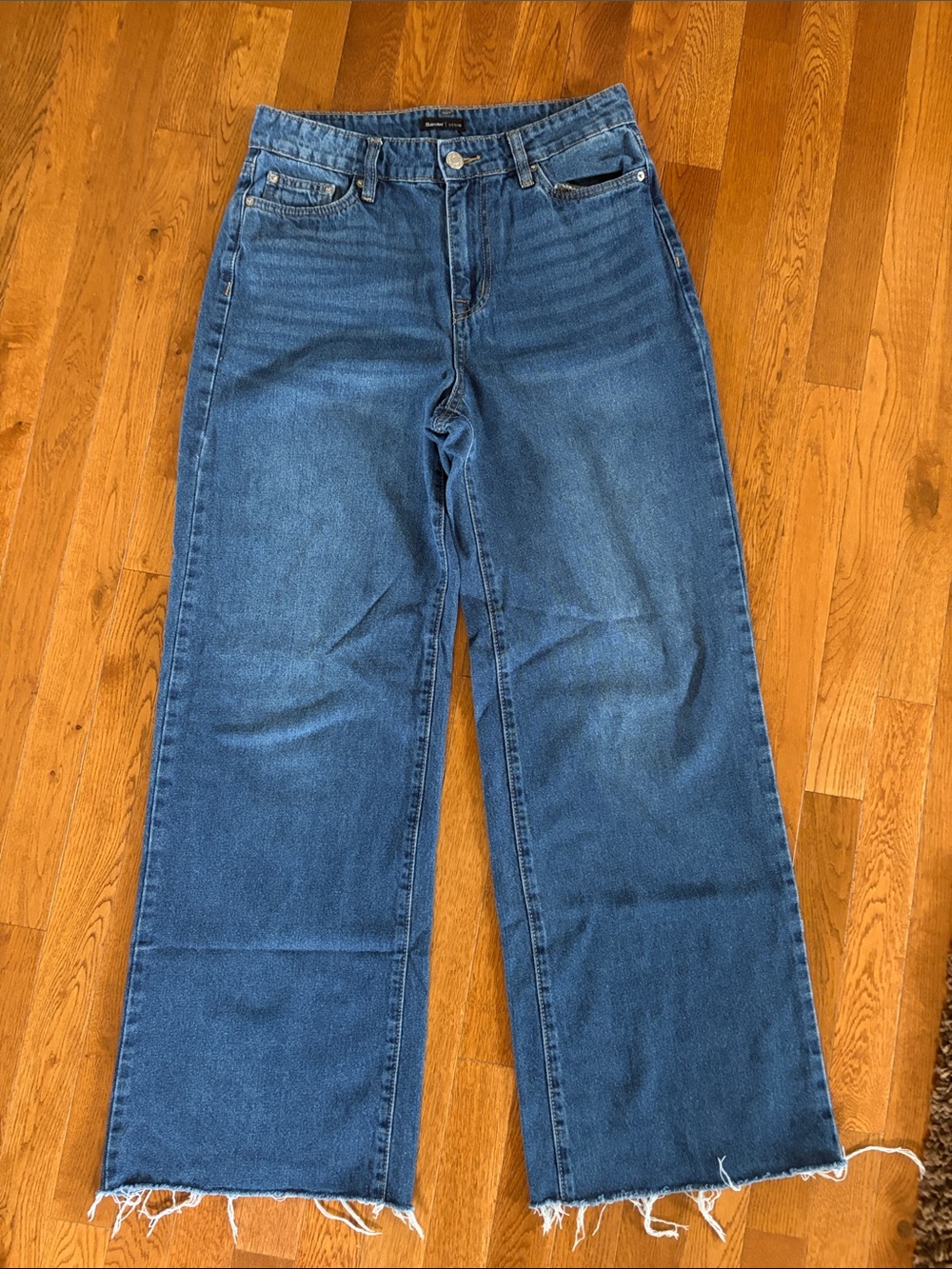 Bluenotes High Waist Wide-Leg Indigo Jeans with Raw Hem